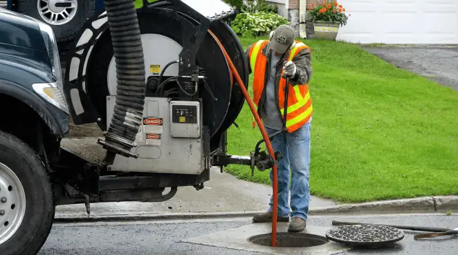 Technician using specialized drainage equipment for sewer line cleaning and foundation protection in Cape Coral, FL